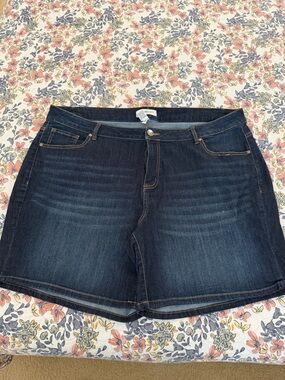 Lane Bryant Dark Blue Denim Jean Shorts